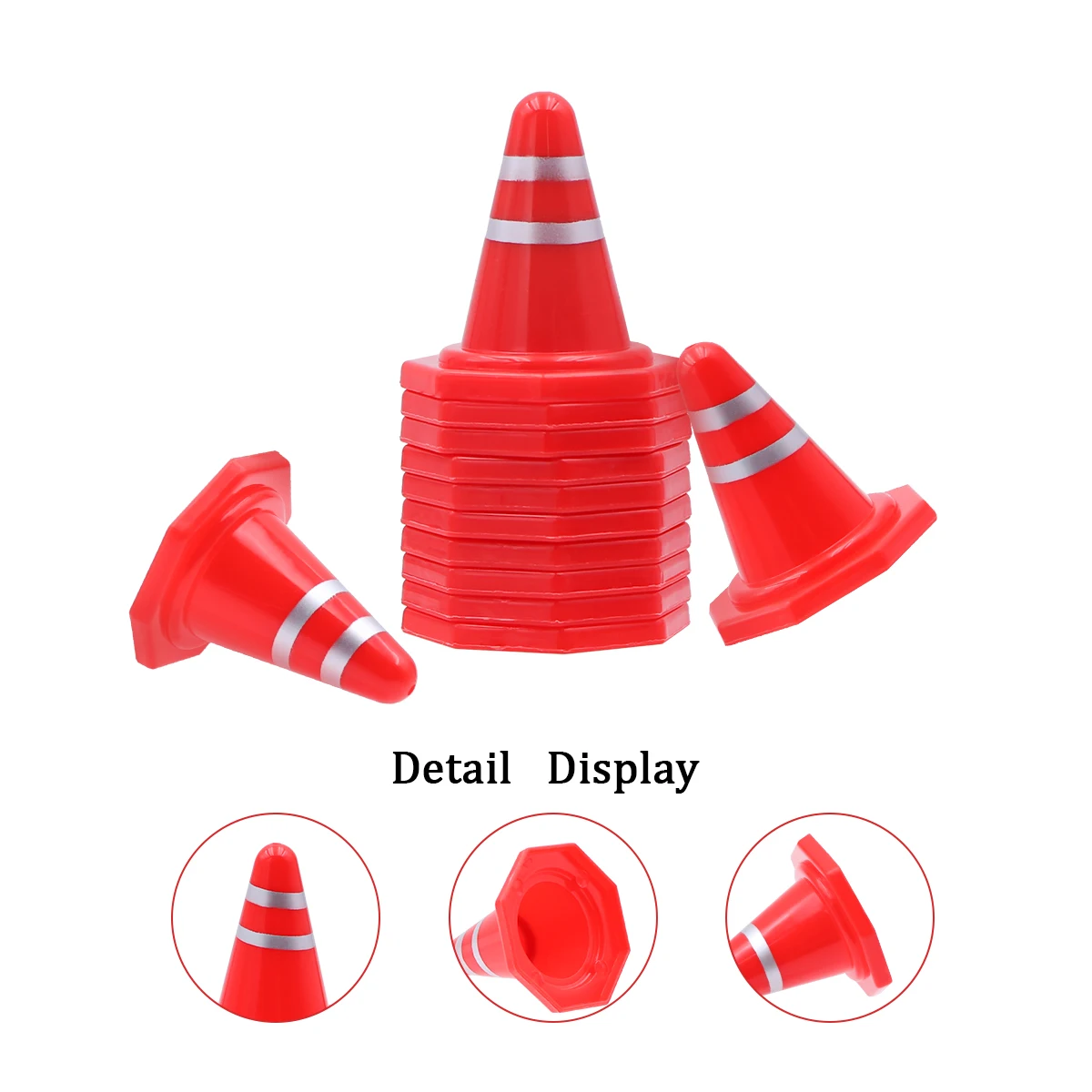 20PCS Kunststoff Verkehrs Kegel Straßensperre für 1/10 RC Crawler Auto Dekoration Teile Axial SCX10 90046 D90 D110 TRX4 TRX6 – Detail 2