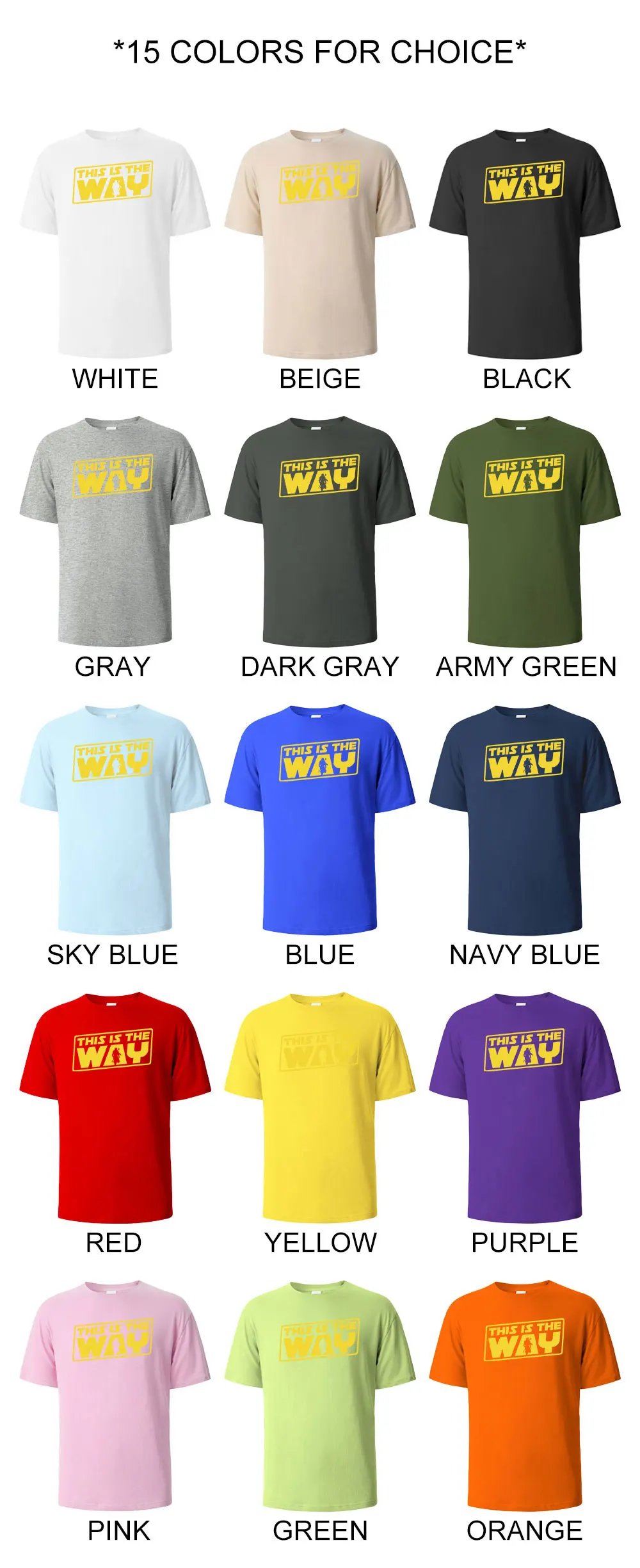 This Is The Way Printing Premium-Baumwoll-Herren-T-Shirt, bequeme Passform, Rundhalsausschnitt, atmungsaktiver Stoff, lässiges Herren-T-Shirt – Detail 3