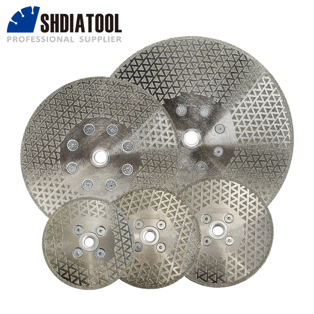 

SHDIATOOL 1pc Electroplated Diamond Cutting Grinding Disc Saw Blades Single Side Coated Diamond Wheel with M14 or 5/8-11 Flange