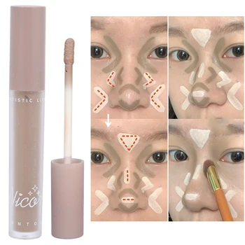 Brighten Liquid Concealer Highlighter Cream Makeup Waterproof Matte Nose Shadow Lasting Bronzers Face Contouring Pen Cosmetics