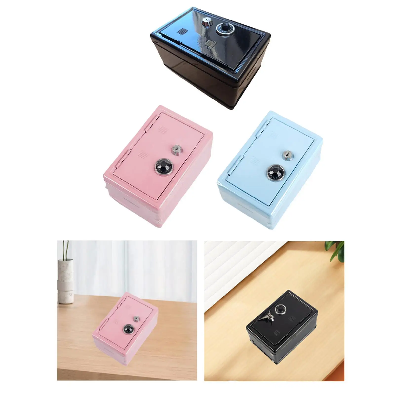 Iron Piggy Bank Coin Bank Organizer Cash Saving with Drop Box Safe for