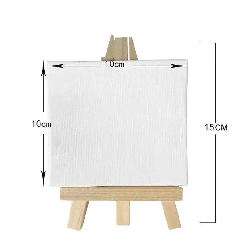 Mini blank canvas easel set,Acrylic paint canvas,Art supplies canvas easel  set,Painting stationery kids gift,Blank canvas with easel