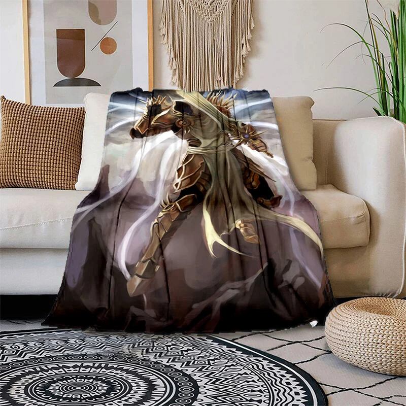Flannel Soft Plush Sofa Bed Throwing Blankets Game Peripheral Diablo Art Printed Blanket Gedruckt Bettdecke Sofa Ges