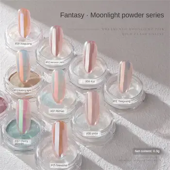 흰색 크롬 파우더 진주 쉬머 크롬 파우더, 거울 효과 진주 효과 크롬 유약 도넛 네일