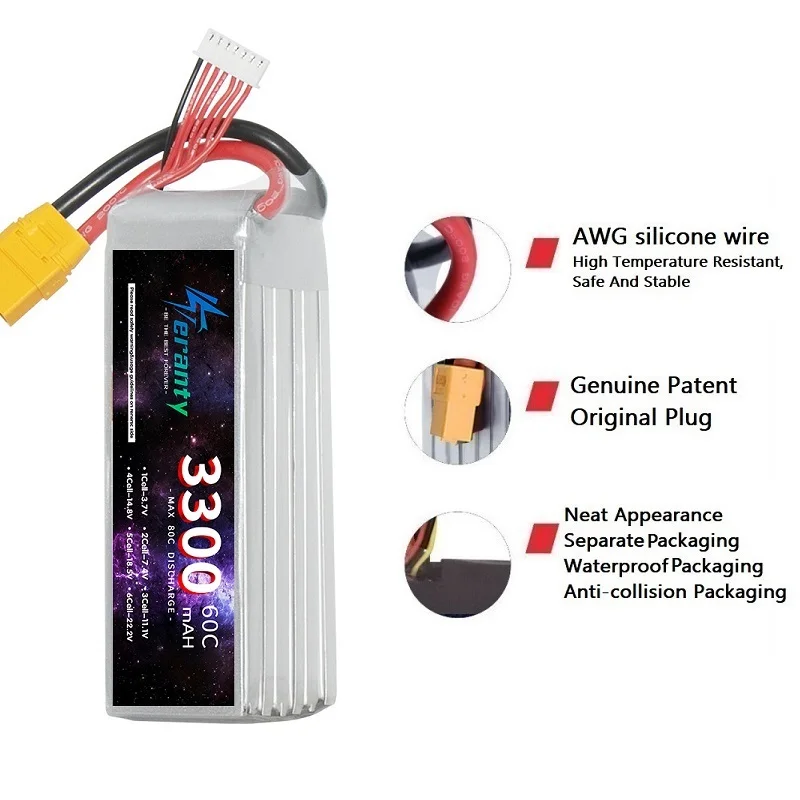 3300mAh LiPo Battery 6S For RC Car Drones Quadcopter