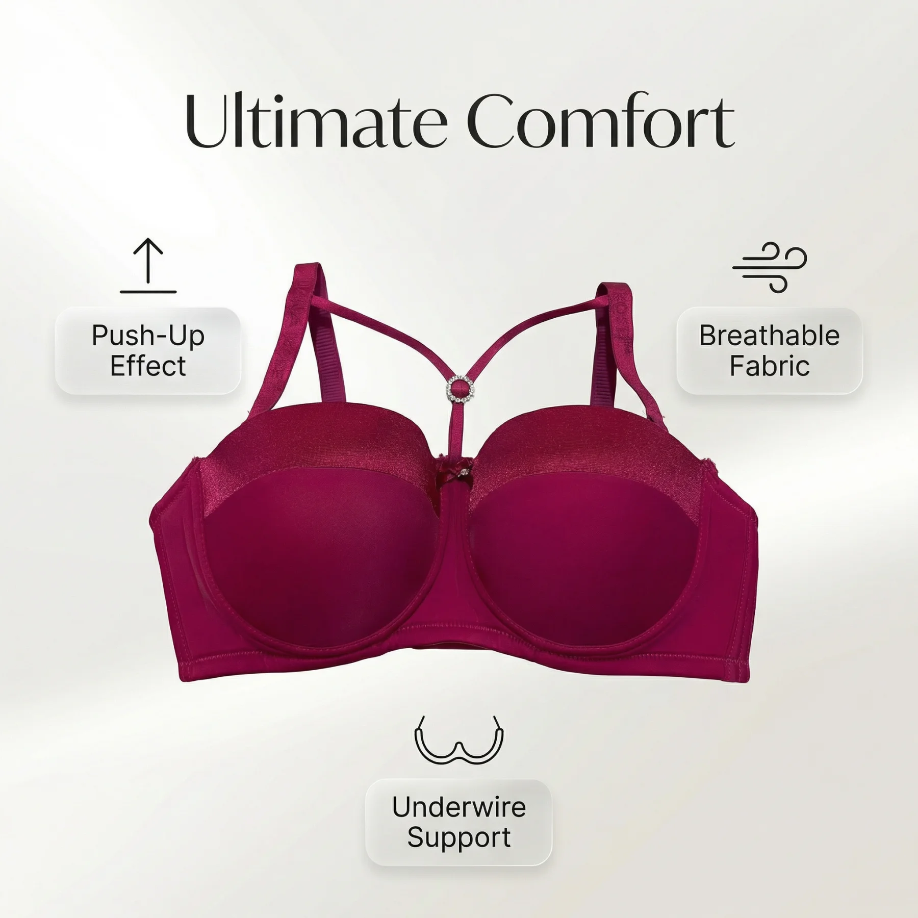 YC511C Comfortable and breathable C-cup bra underwire push-up Sexy women's underwear embroidery bra 1