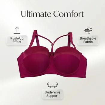 YC511C Comfortable and breathable C-cup bra underwire push-up Sexy women's underwear embroidery bra 1