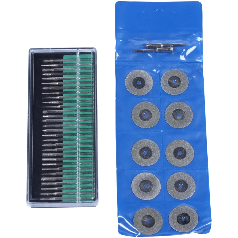 

For Dremel Accessories Rotary Tools 30Pcs Diamond Burs 12Pcs Diamond Saw Blades Mini Cutting Discs Drill Bits For Dremel Tool