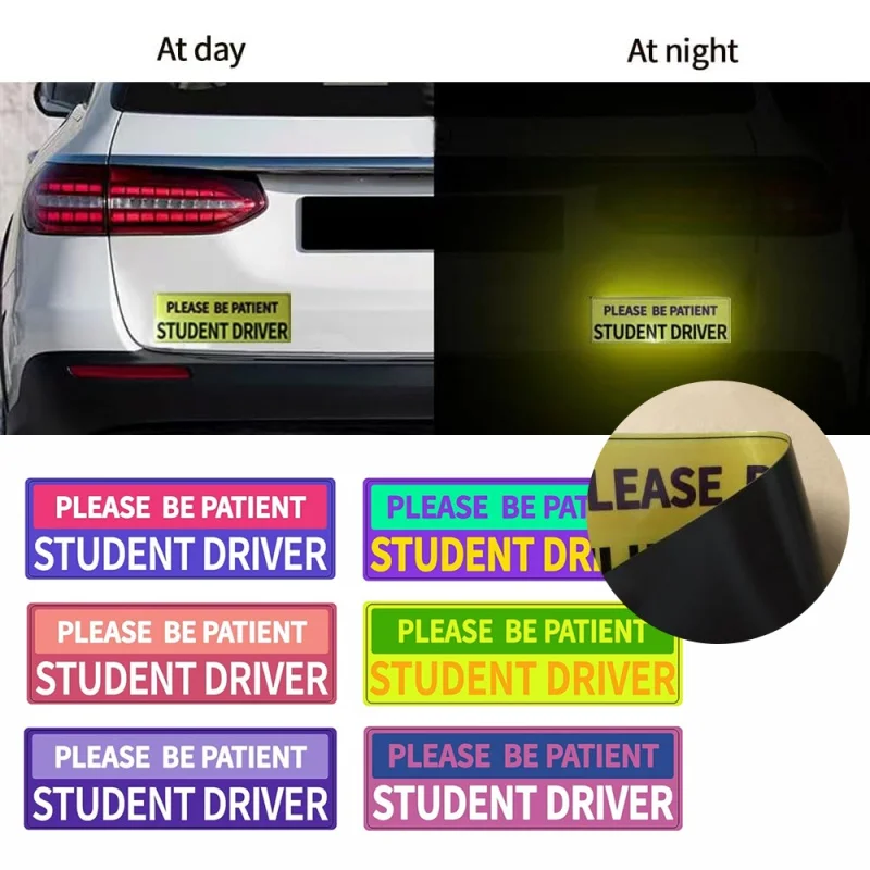 

Student Driver Magnet for Car 3Pcs Please Be Patient New Driver Sign Sticker Safety Warning, Reflective Rookie Driver Magnetic