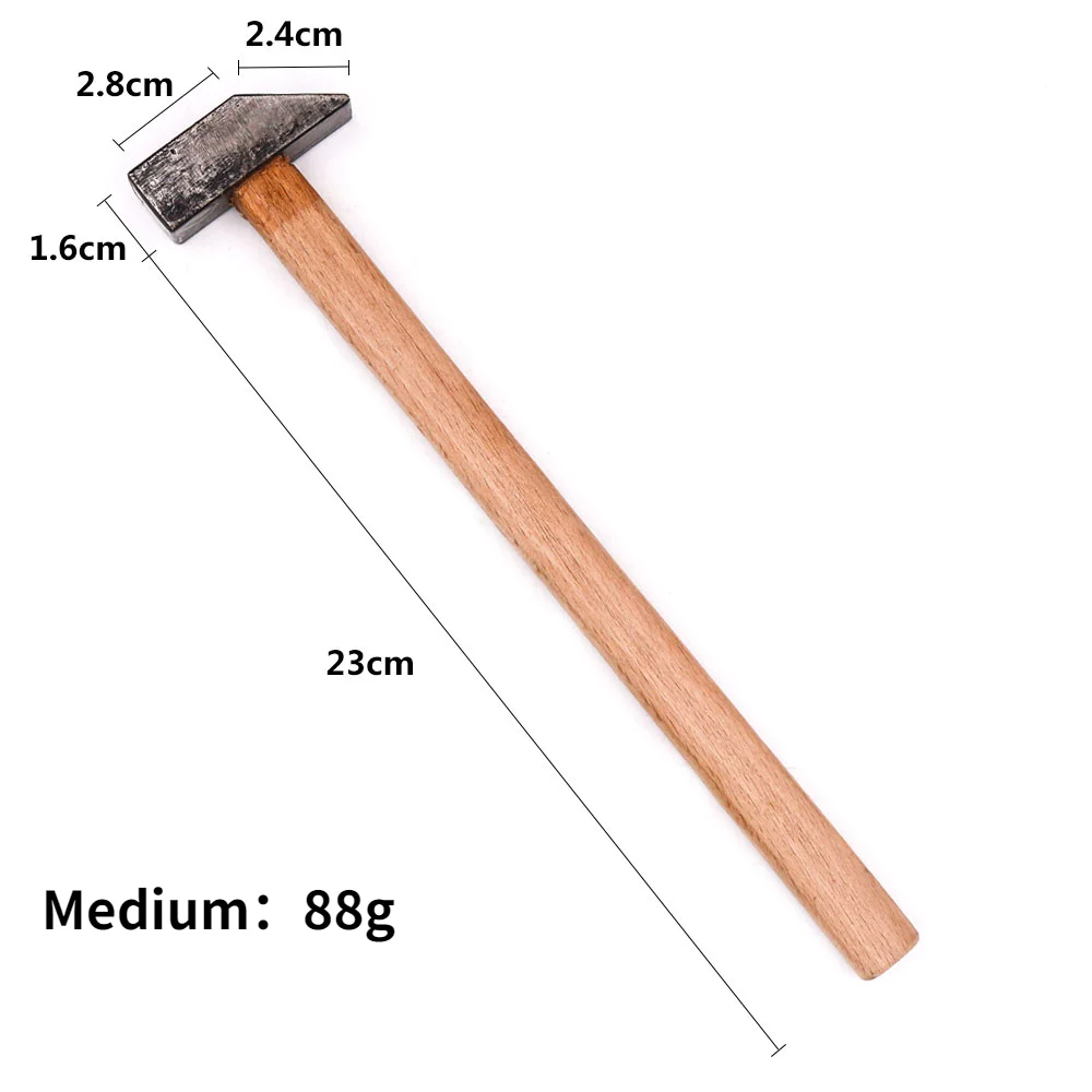 Martelli Goldworking strumento per la creazione di gioielli in oro e argento piccola testa quadrata Mini martello quadrato in metallo in ghisa con manico in legno - immagine 5