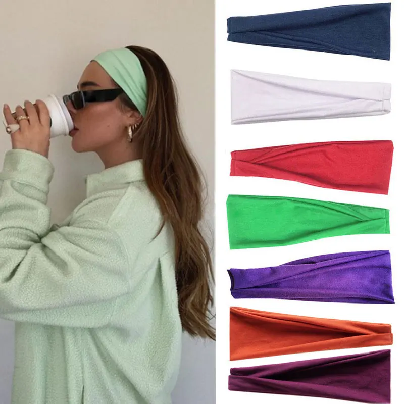 

Women Headband Twist Cotton Wide Turban Twisted Knotted Headwrap Girls Hairband Fashion SummerHair Accessories Scrunchies