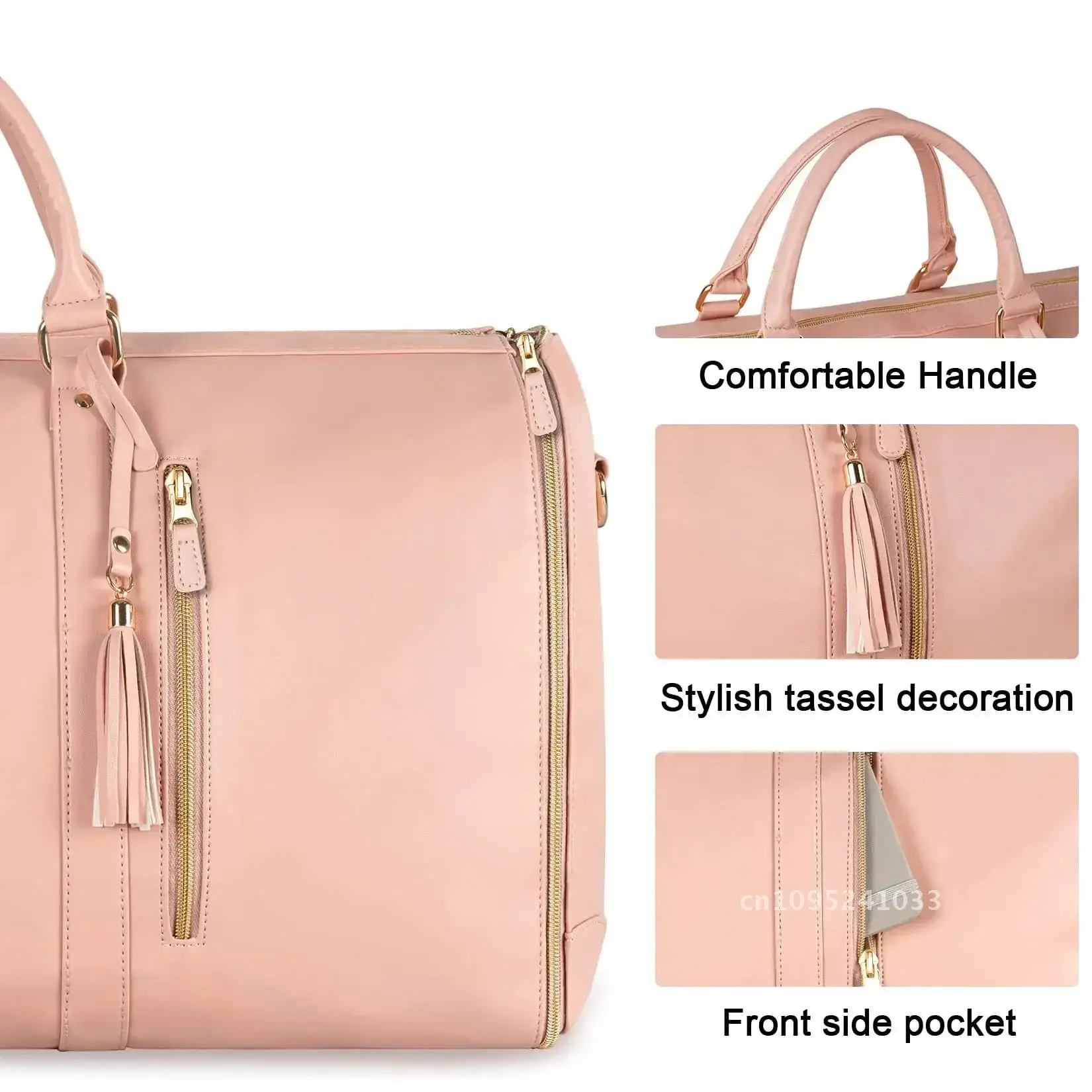 Foldable Women's Travel Convenient Carry-on Clothing Bag Large Leather PU Bag Travel Bag Business Duffel Women's 2
