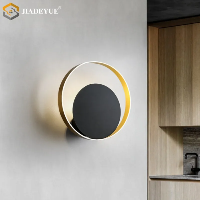 Nordic led mirror wall light black minimalist bedside bedroom living room home decoration interior wall light