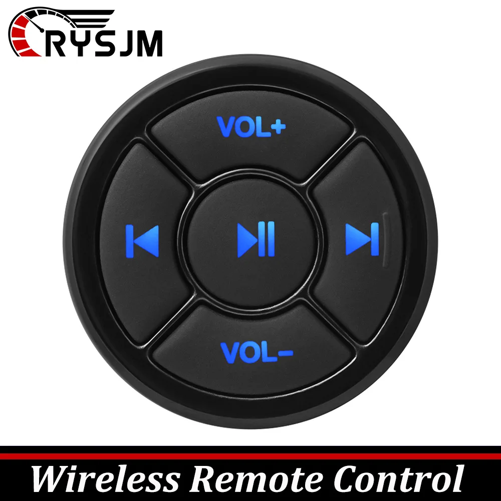 Car Motorcycle Bike Wireless Steering Wheel Remote Control Music Player Media Button Bluetooth-compatible For IOS Android Phone