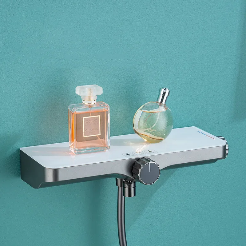 Description Picture 5 of itemShower Faucet Set Bathroom Wall Mounted Gray Solid Brass Big Plate Bathtub=