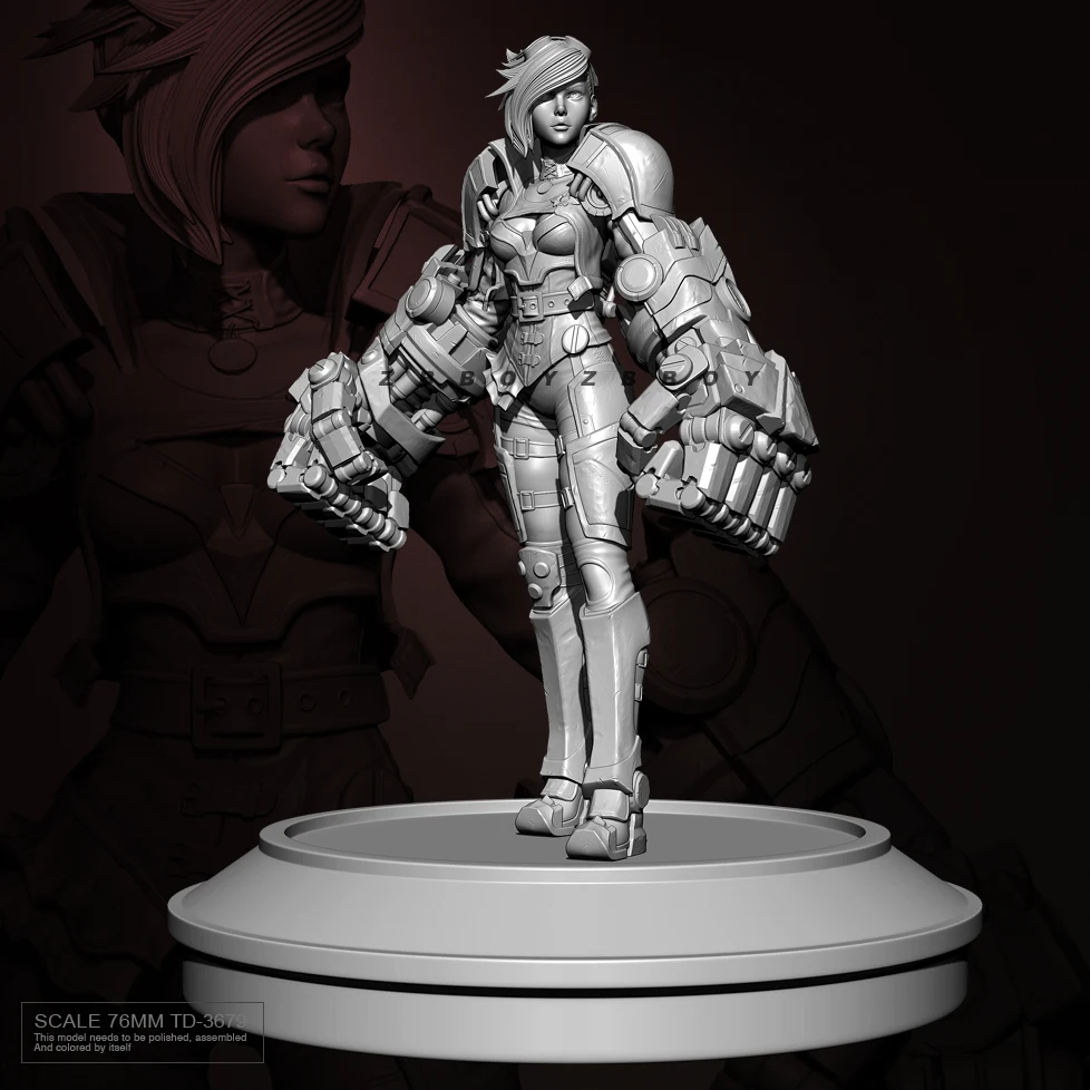 76mm 수지 모델 키트 그림 아름다움 무색 및 자체 조립 TD-3679