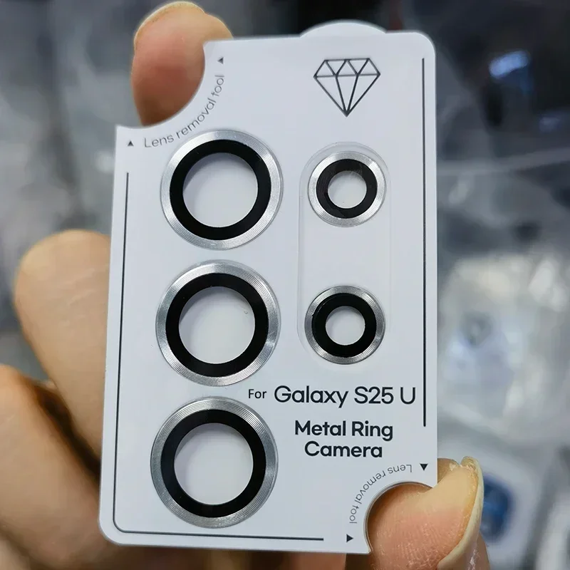 Camera Lens Metal Ring Tempered Glass Protector Cover - Back Anti-Scratch Protect Cap