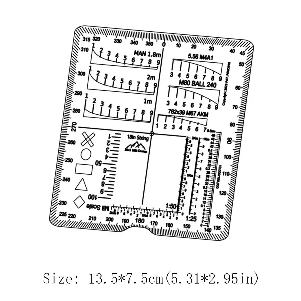 1 Pcs Outdoors Range Finder Card Range Field Tool Assist Rangefinder Suitable Be Suited To Outdoor Hunting Supplies