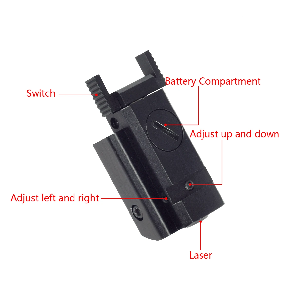 Laser Sight Red Dot Laser Sight Metal Weapon Gun Laser Sight Tactical Laser Pointer Airsoft Pistol 20mm Picatinny Mount 11mm Dovetail Rail Glock 17 CZ-75