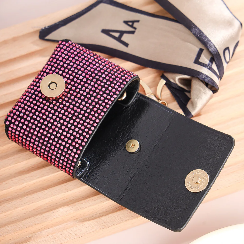 New Zero Wallet Set with Diamond Mini Bag Keychain Pendant Silk Scarf Fashion Mouth Red Envelope Earphone Earline 5