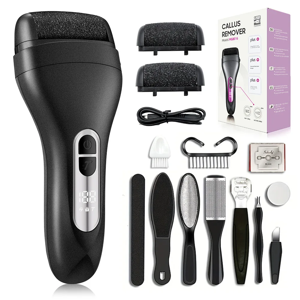 Electric Foot Callus Remover Foot Care File Heels Dead Skin Pedicure Tool Electronic Foot Grinder and Replacement Sandpaper