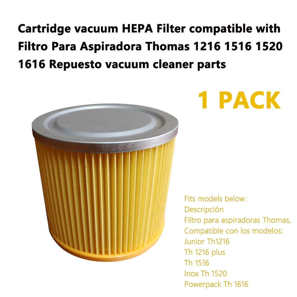 MisterVac Filtro Di Ricambio Per Thomas Power Pack 1616 - Cartuccia Filtro Originale - Proteggi Motore E Prestazioni