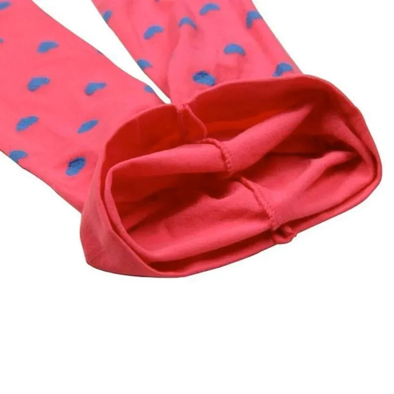 Kids Girls Footed Heart Dots Tights Stocking Ballet Candy Colors Velvet Tights Stocking 3-8Y