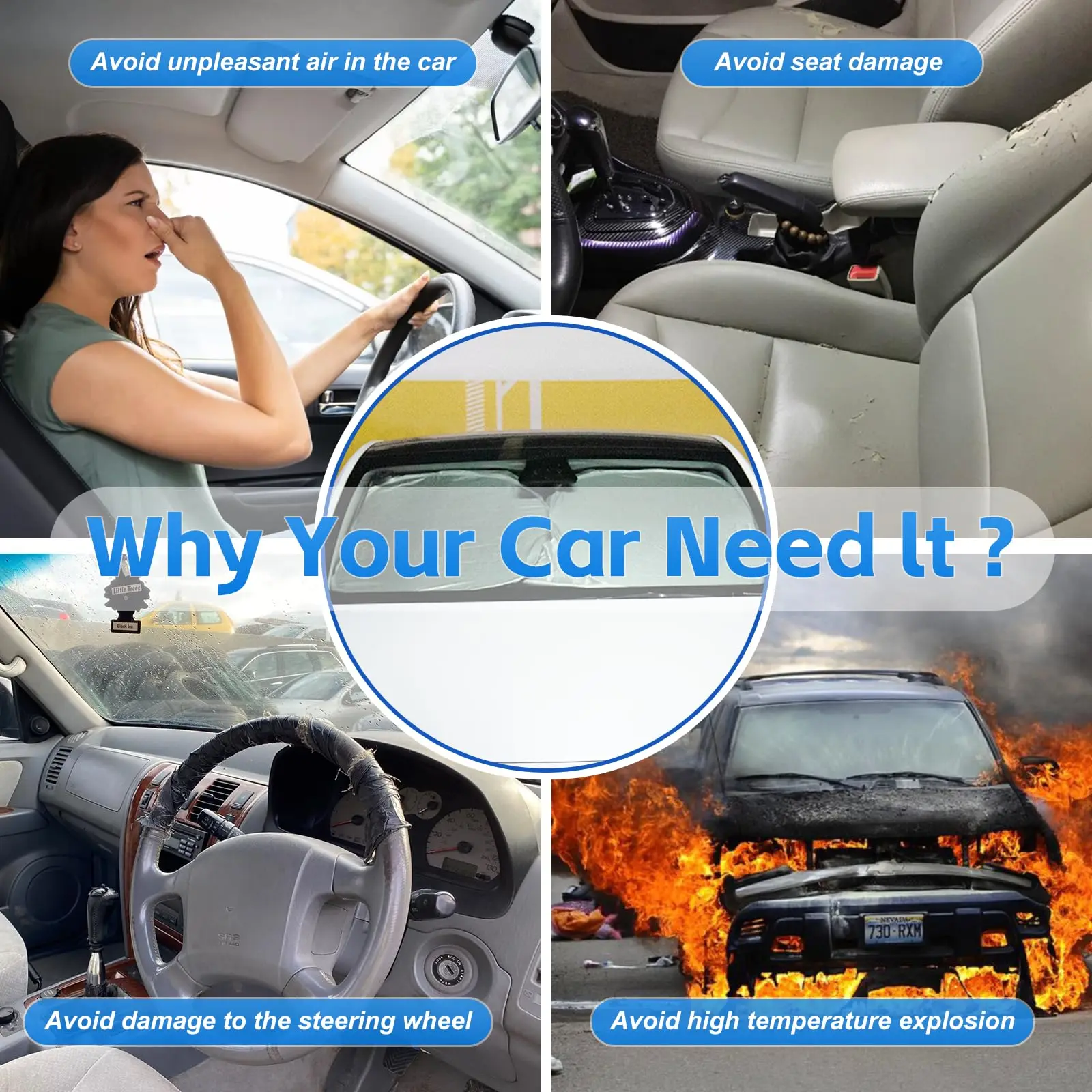 Car Windshield Sun Shade Car Windshield Sunshade Car Sun Shade Car Sun Visor For Mazda CX-30-2025 Double-layer 240T front curtain windshield visor blocks UV rays Summer Auto Accessory