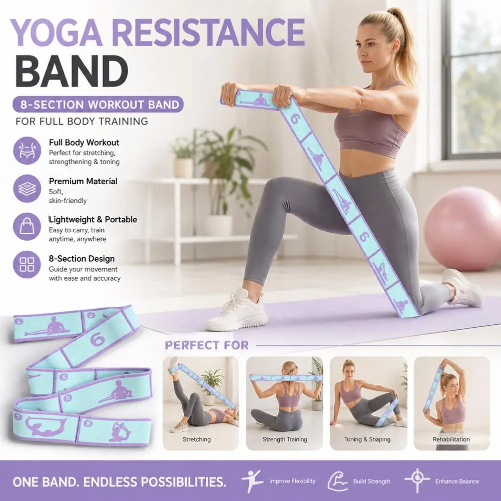 Premium Elastic Stretching Strap for Yoga, Dance, and Pilates Workouts
