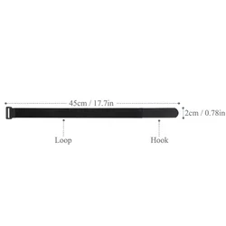 Pack of 10 Nylon Magic Hook and Loop Fastener Straps - Various Sizes (2X45cm)