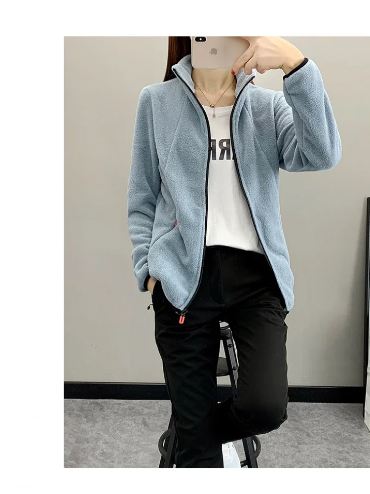 New Autumn Winter Women's Fleece Hiking Thermal Jackets Outdoor Sports Climbing Trekking Camping Windbreaker Female Warm Coats