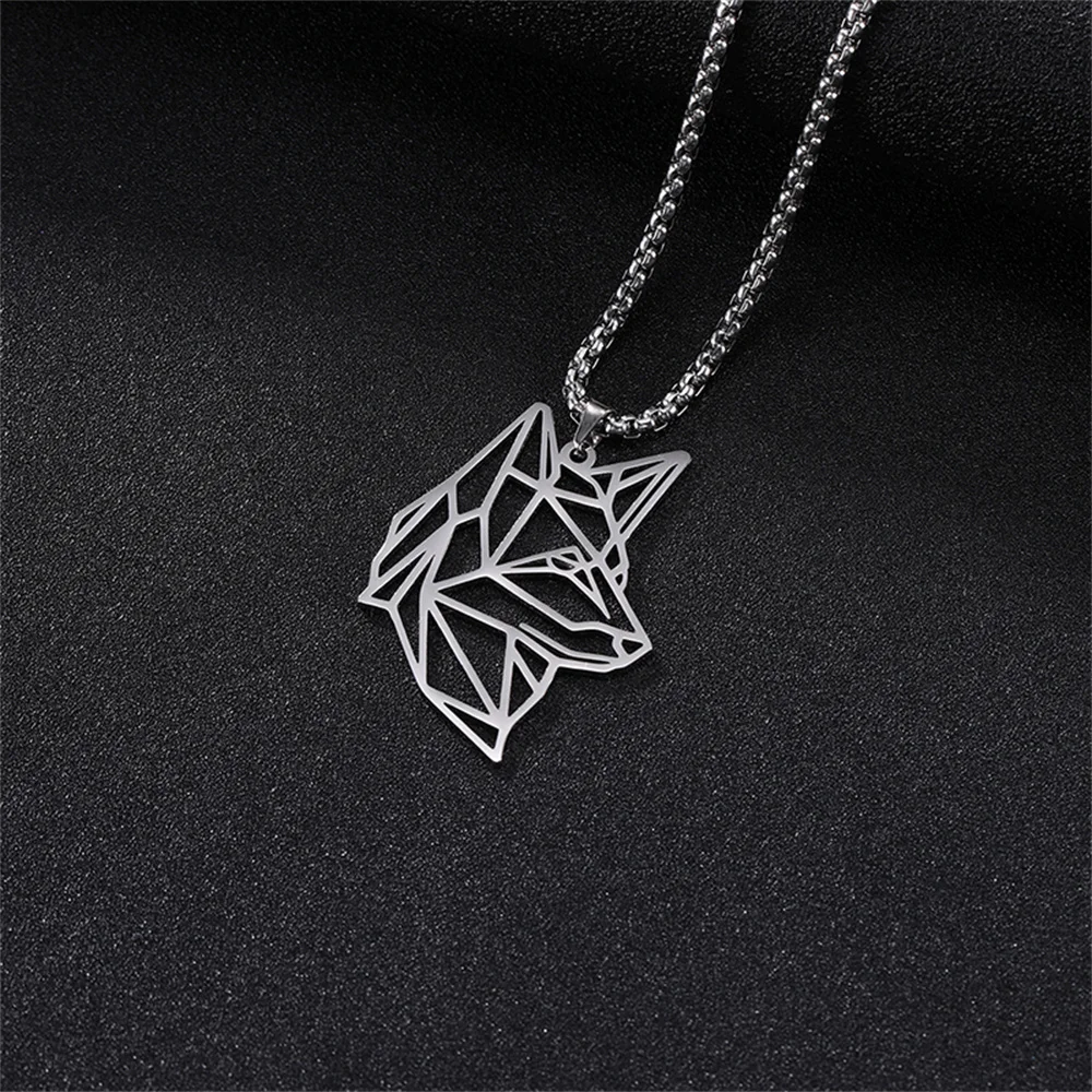 Punk Garnelen Löwe Wolf Anhänger Halskette Edelstahl Tier Halskette trend ige weibliche Geburtstags feier Geschenk Designer Schmuck – Detail 20