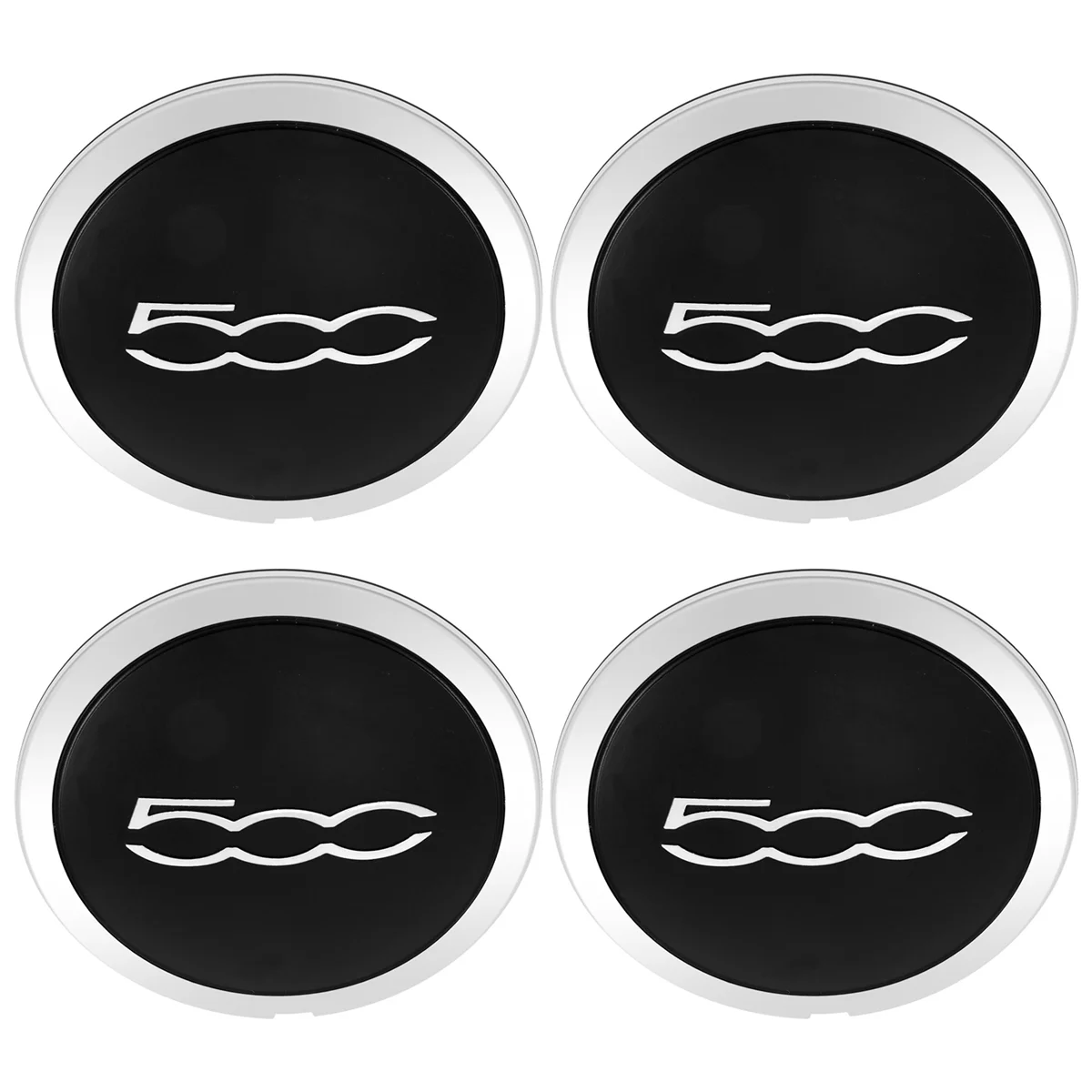 4Pcs 133mm Hubcap for Fiat 500 Wheels Centre Hub Caps Set 68078419AC 68078421AC Dust Cover 51884863 Silver wheel center caps wheel center hub cap sticker