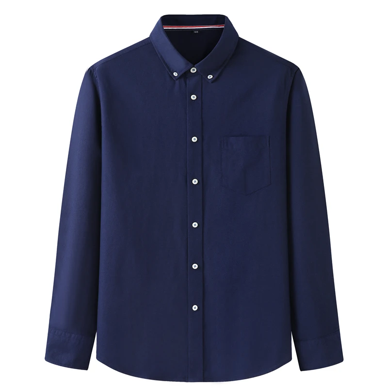 Männer Hemd Oxford Baumwolle Lose Hohe Qualität Oversize 6XL 7XL 8XL 10XL Plus Größe Langarm Mode Lässig Blau Lose kleid Hemd – Detail 10