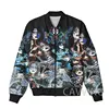 New Fashion Women/Men's  3D Print  KISS Rock Band   Zipper Bomber Jackets Men Overcoat Mens Coat Zip Up Jackets  K03 5