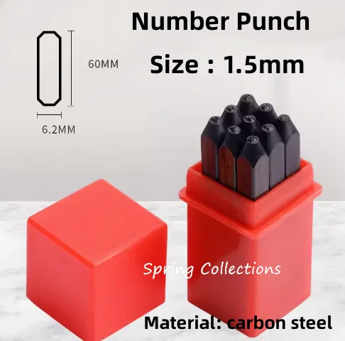 1set 1.5mm/2mm/2.5mm/3.0mm Carbon Steel Number Punch Letter Punch Hand Stamp Stamping Case Hand Tools