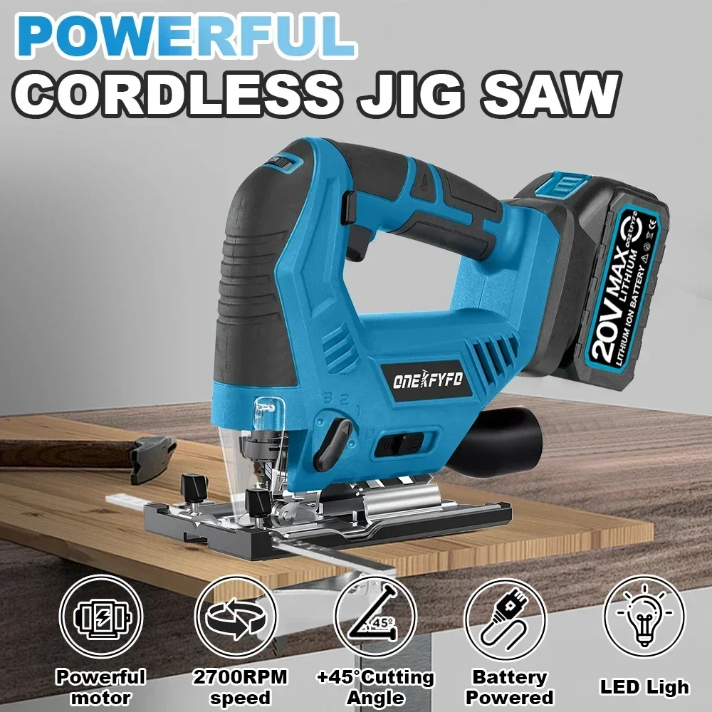 65mm Electric Jigsaw Cordless Multi-Function Woodworking Cutting Jigsaw Portable Reciprocating Saw for Makita 18V Battery electric saw reciprocating saw cordless jigsaw