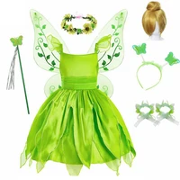 Girls Flower Fairy Dress Up Kids Princess Dress With Wings Halloween Princess Costume Elves Party Tinkerbell Tinker Bell Dress 1