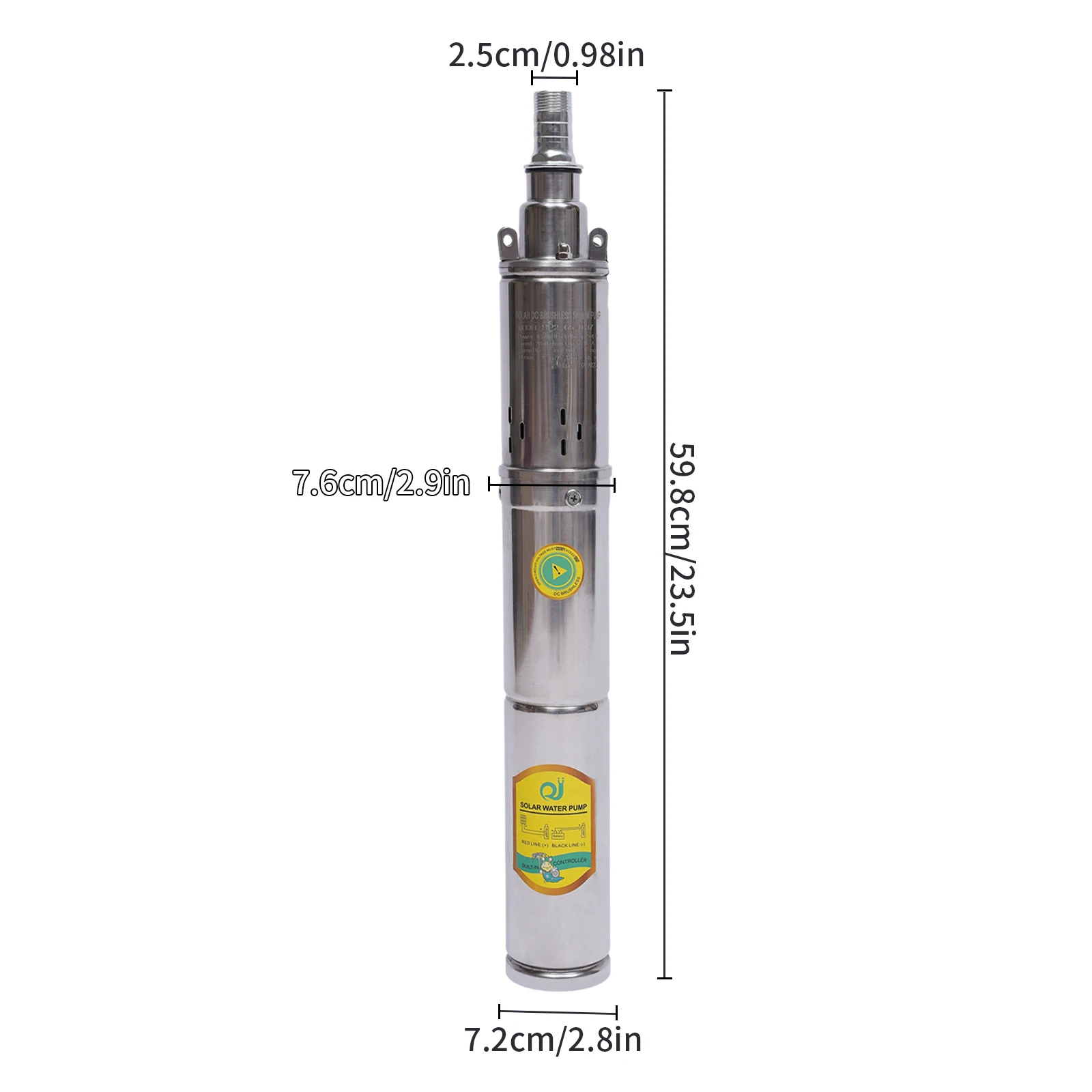 Pompa dell'acqua solare 24V 370W pompa sommergibile per pozzi profondi in acciaio inossidabile per famiglie di villaggi fattorie auto da campeggio