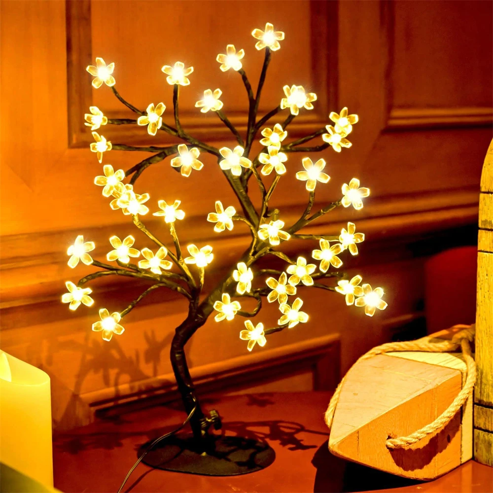 45cm) 36 LED's Deko Lampe Perlen Baum Warmweiss