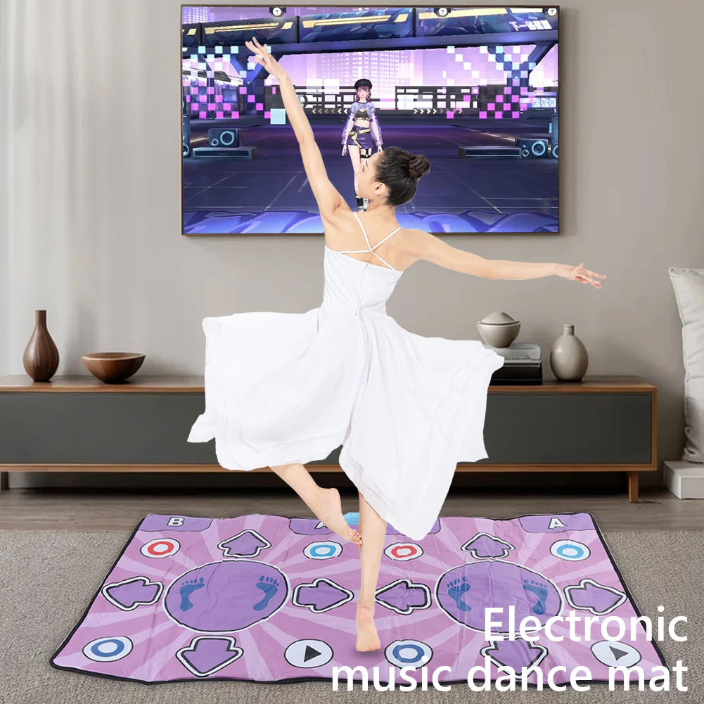 Double Users Musical Dance Mat with Wireless Controller Dance Floor Mat 100 Music 60 Sensory Games Plug And Play for TV Computer