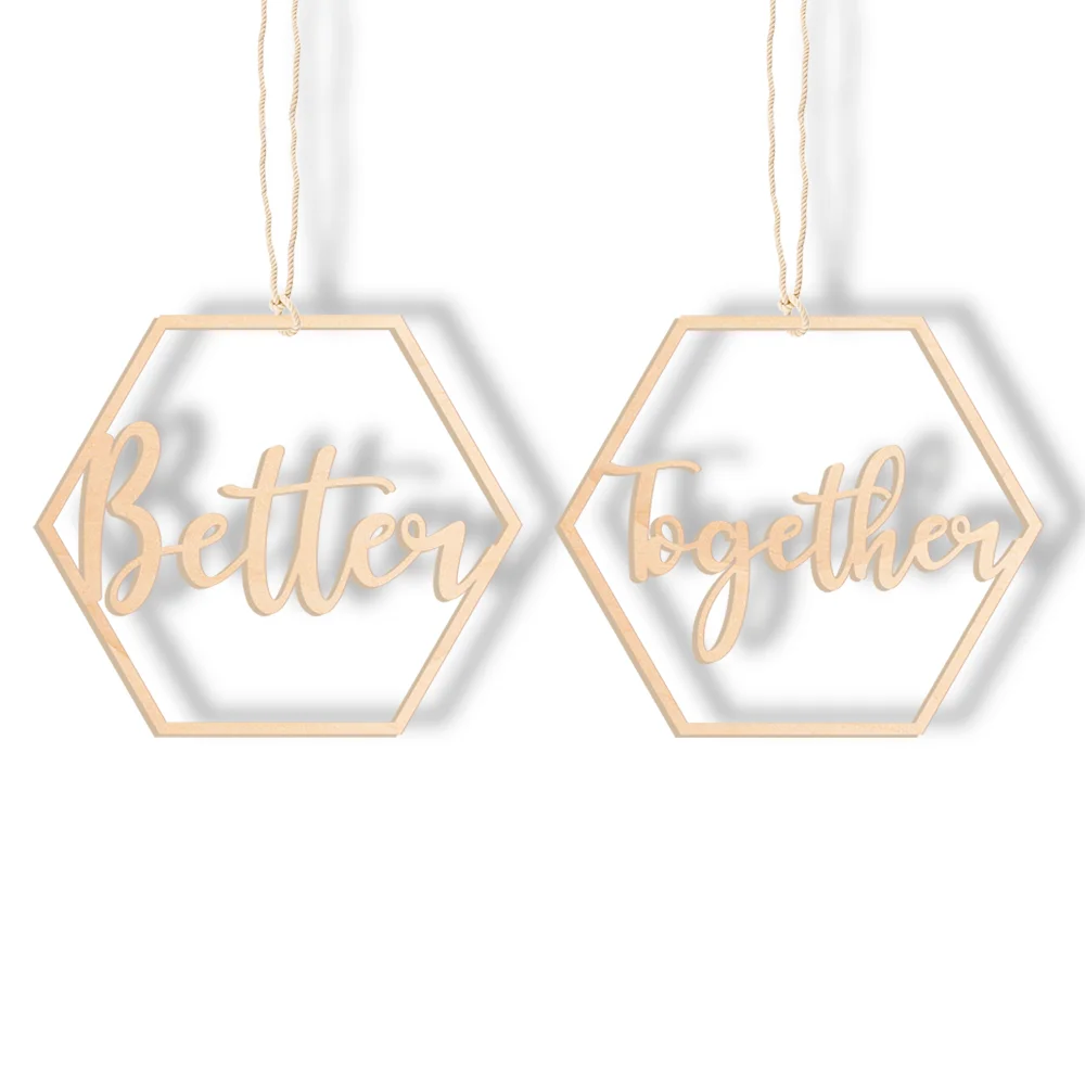 Better Together Wood Chair Sign Better Together Sign Mr and Mrs Signs Wedding Chair Signs Bride and Groom