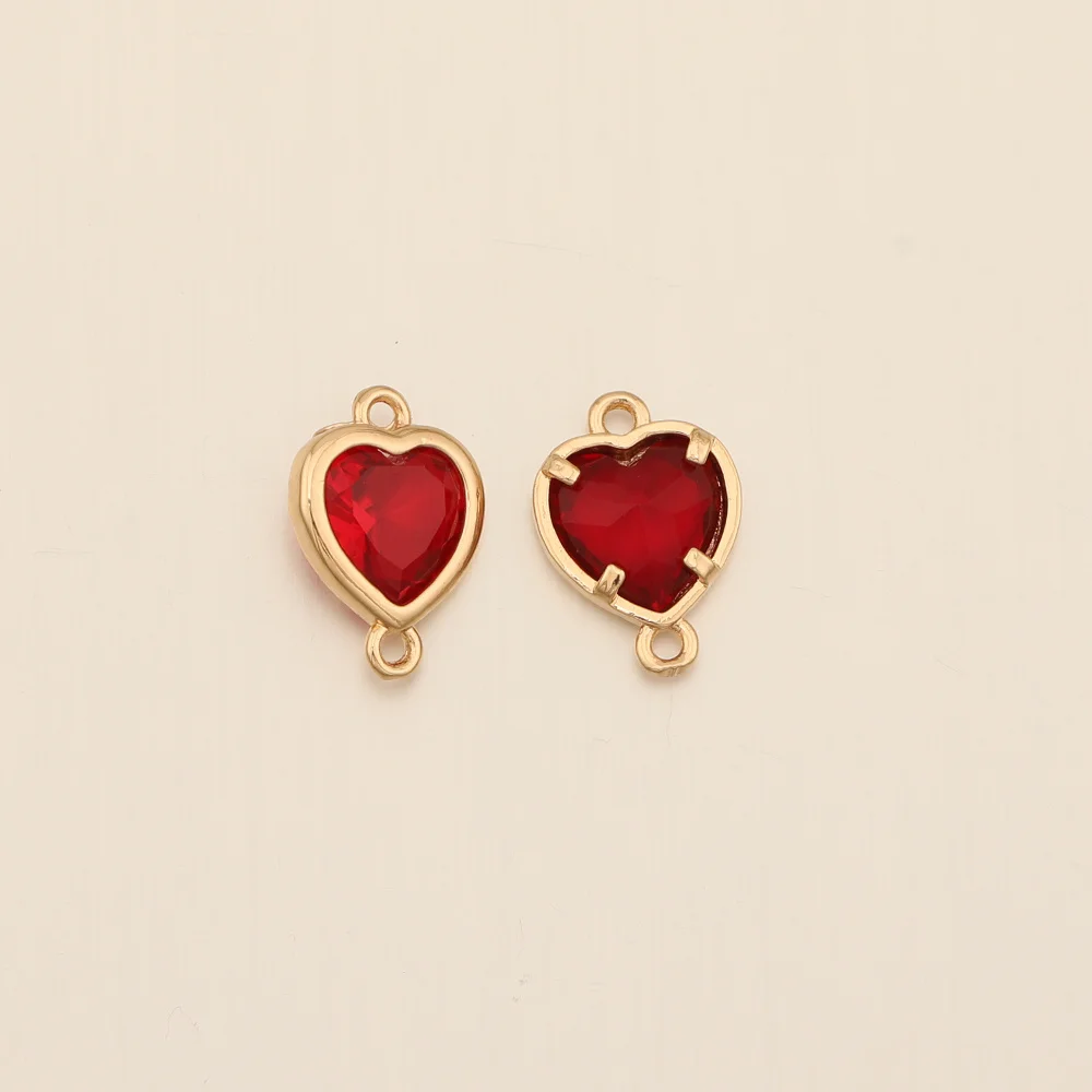 Cordial Design 10*14MM 100Pcs Jewelry Findings & Components/Rhinestone Connectors/CZ Charms/Heart Shape/Hand Made/DIY Making - cordial