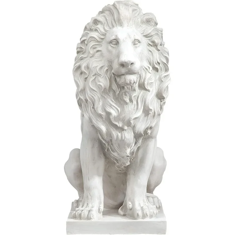 Fast Shipping.Lion of Florence Sentinel Statue, Handcast Polyresin, Antique Stone Finish, 13 Inches Wide, 21 Inches Deep，home. 3