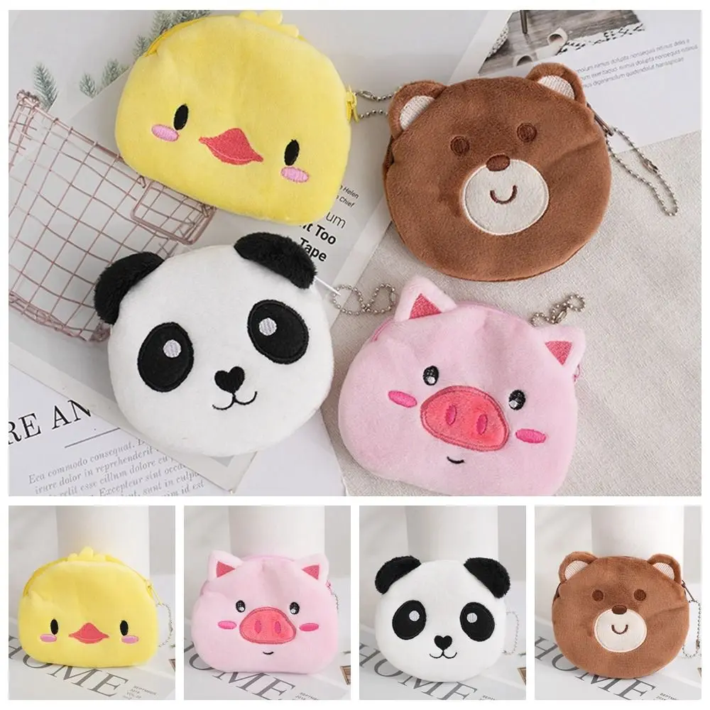 

Cartoon Panda Plush Coin Purse Gift Pig Bear Plush Earphone Bag Zero Wallet Chicken Cartoon Storage Bag Children