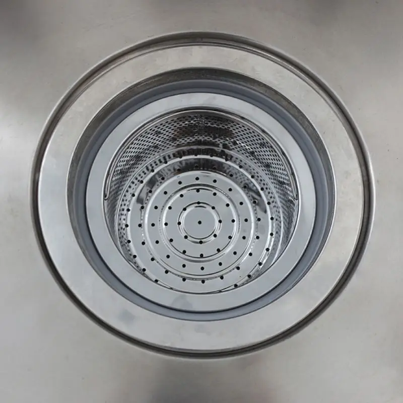 Diamter 135.5mm Sink Filter Basket 2mm Filter Hole Kitchen Sink Strainer Stainless Steel Waste Plug Drain Stopper Mesh Basket