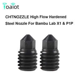 CHTNOZZLE For Bambu Lab X1 P1P Hotend Heater Block Nozzles 0.4/0.6mm High Flow Hardened Stee CHTNOZZLES 3D Printer Accessories
