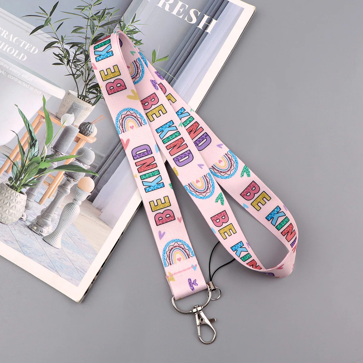 Vibrant Be Kind Quotation Lanyard – Inspirational Neck Strap & Keyring Accessory