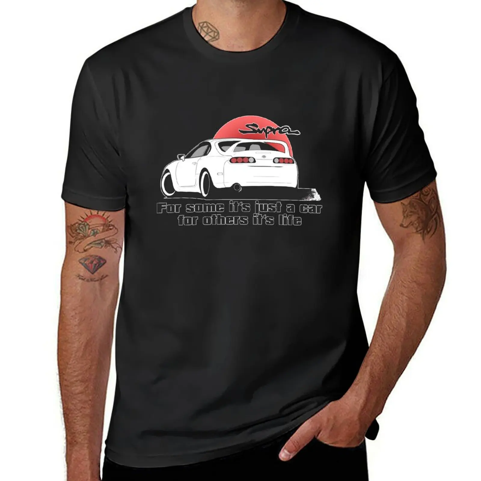 Фото MK4 Suprа, 2JZ GTE, JDM, Racecar, любитель автомобиля, парень автомобиля, фанат автомобиля, энтузиаст, зубчатая головка, oil Head, JDM Подарочная футболка для влюбленных №1