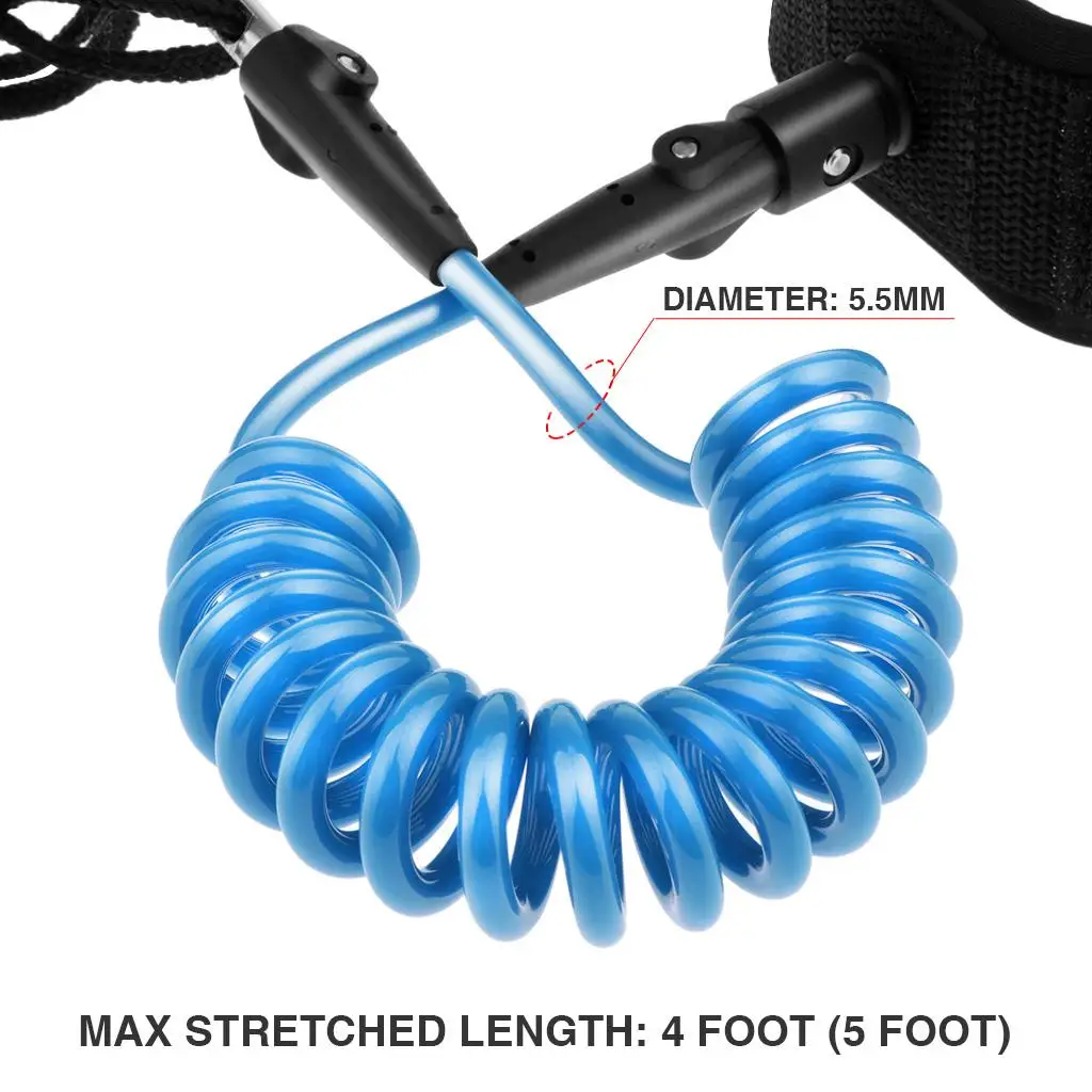 Wrist Coil Leash 5ft Surf Body Board Cord Arm Strap Padded Cuff Surfing Safety Gear Accessories surfboard leash surfboard strap